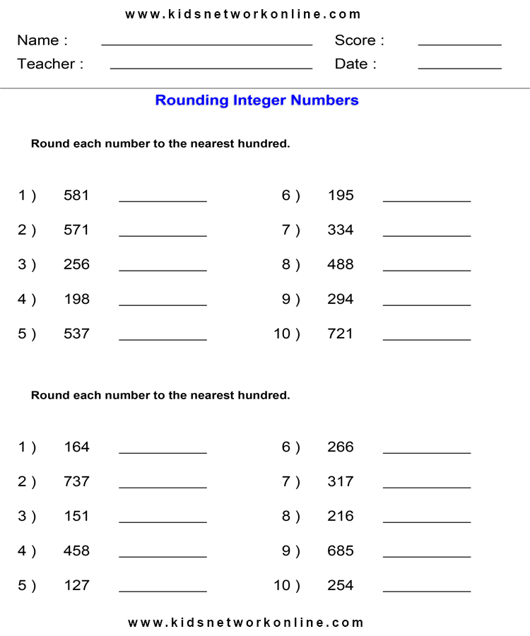 Estimates-Rounding to nearest 100