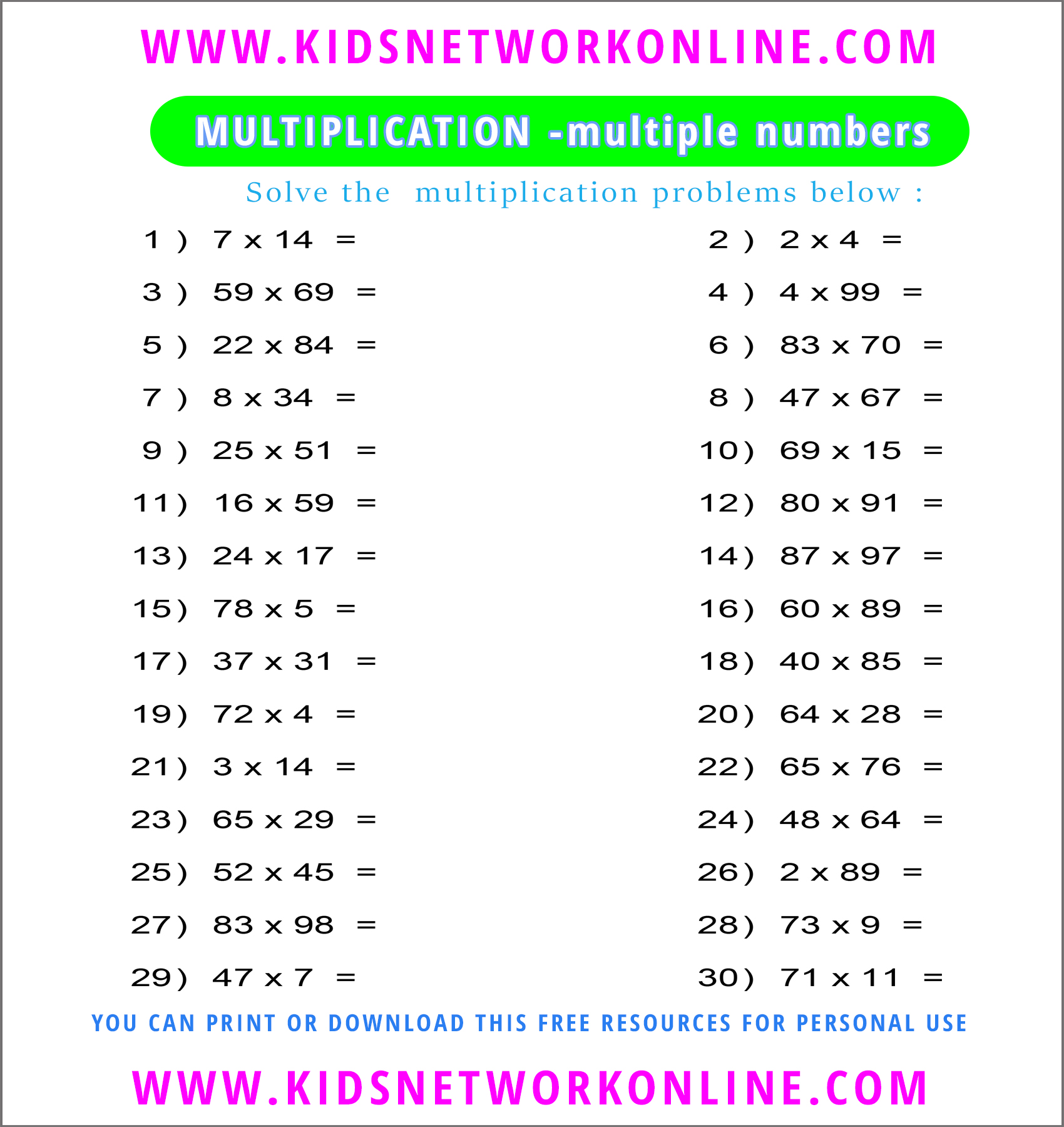  Mixed numbers multiplication worksheets