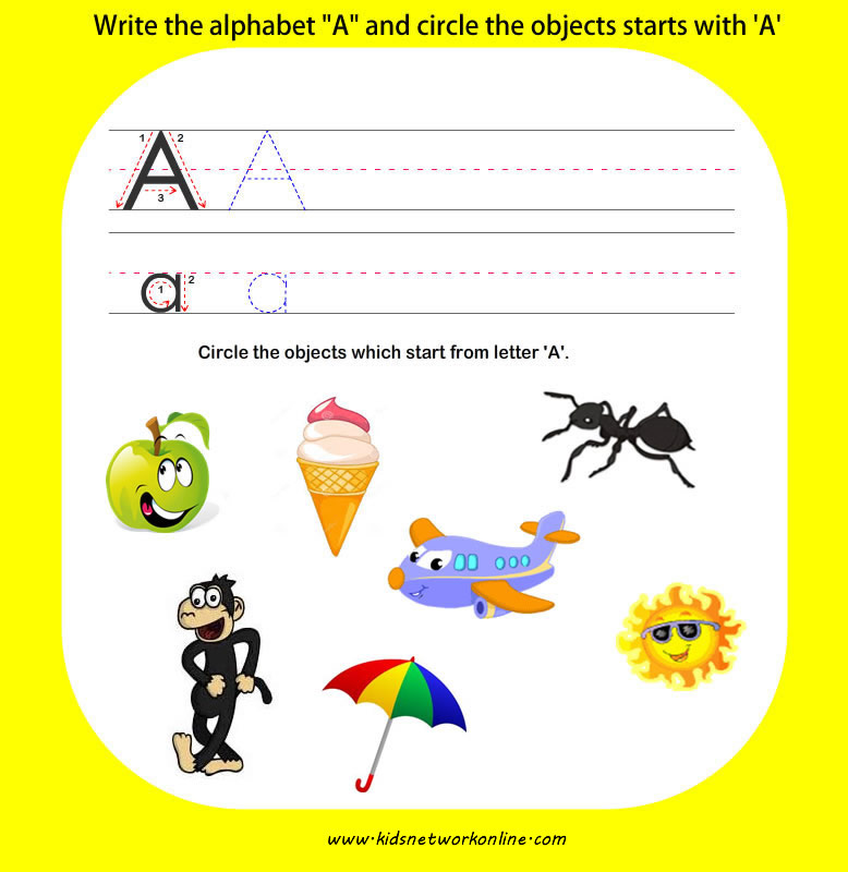 phonics worksheets:Letter-A
