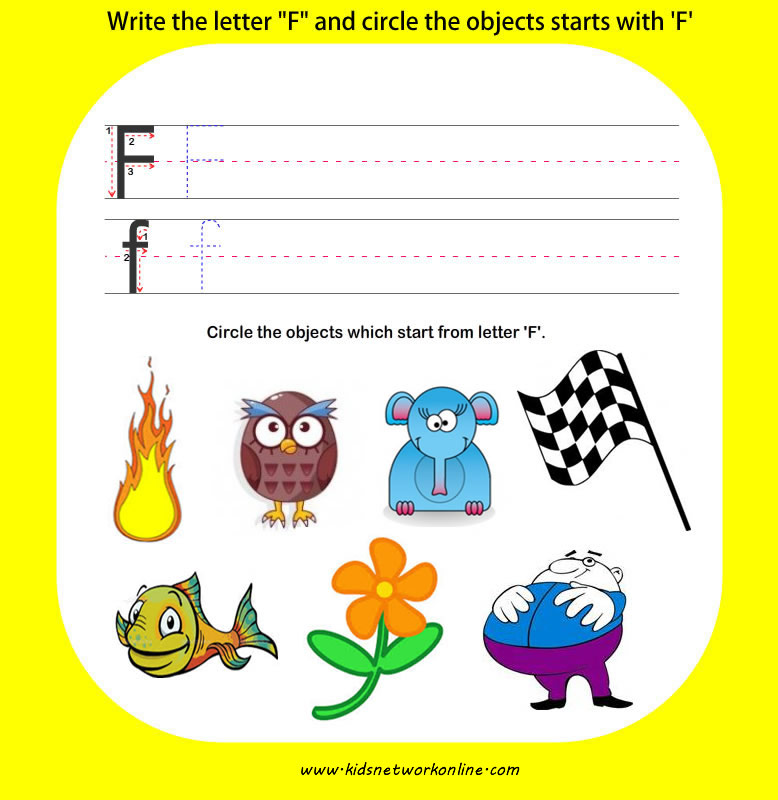 phonics worksheets:Letter-F