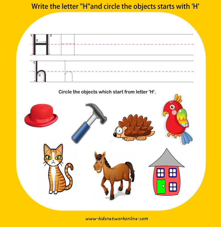 phonics worksheets:Letter-H