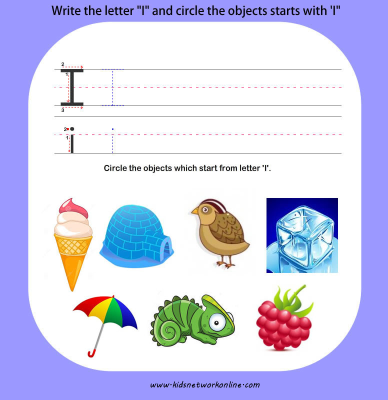 phonics worksheets:Letter-I