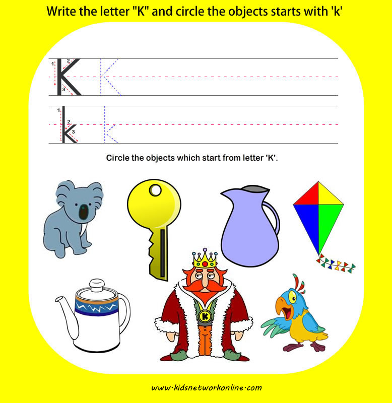 phonics worksheets:Letter-K
