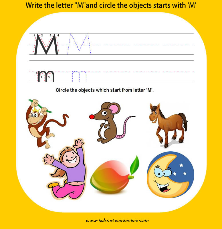 phonics worksheets:Letter-M