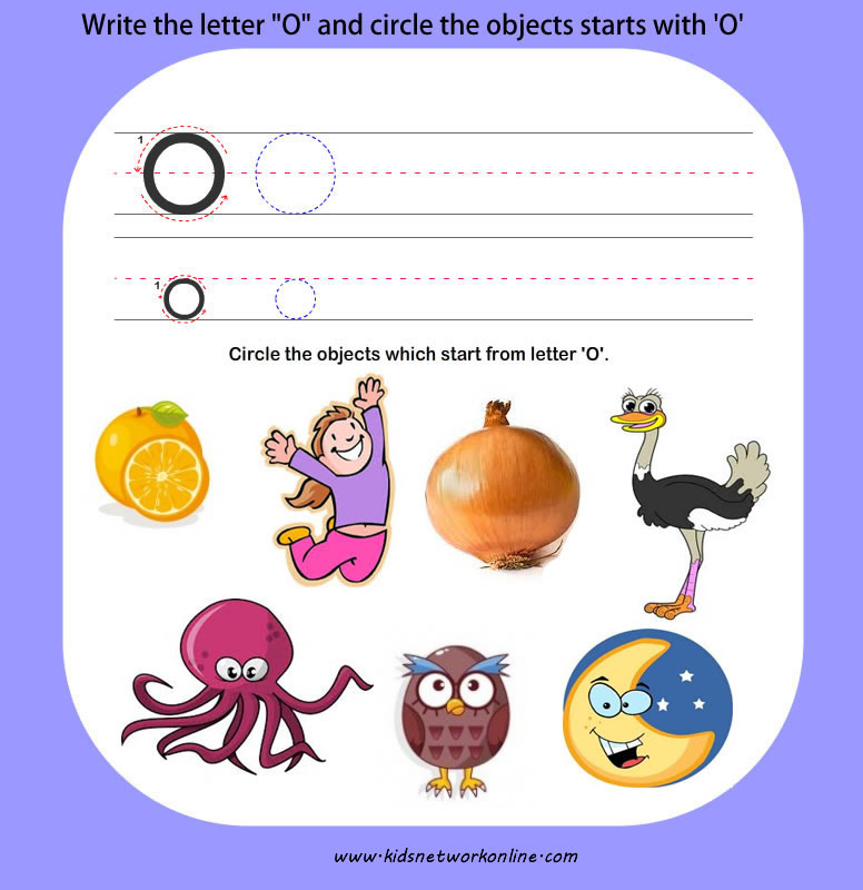phonics worksheets:Letter-O