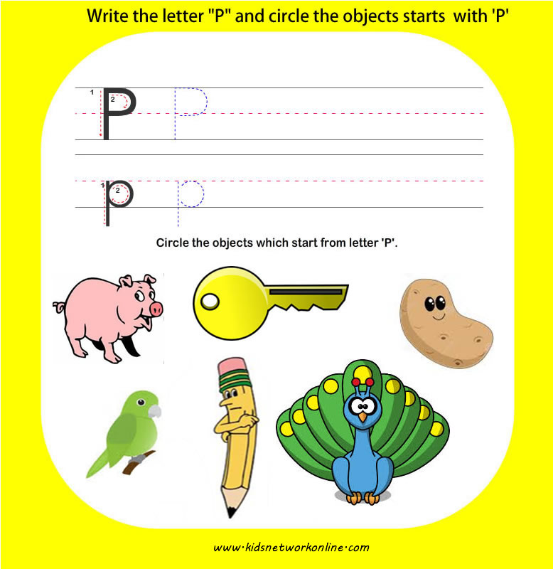 phonics worksheets:Letter-P