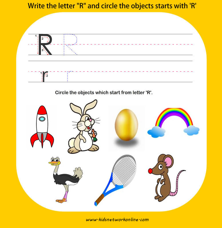 phonics worksheets:Letter-R