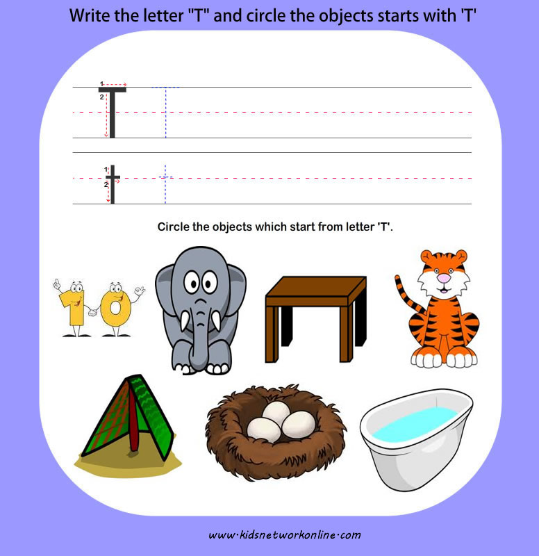 phonics worksheets:Letter-T