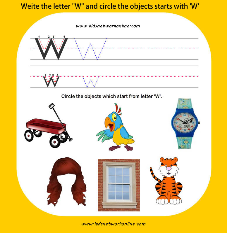 phonics worksheets:Letter-W