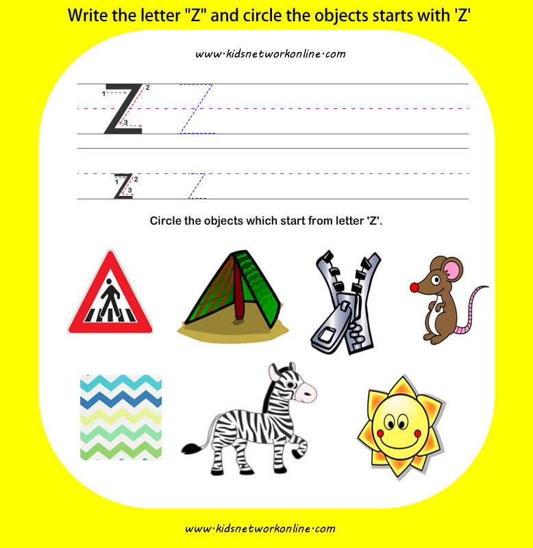 phonics worksheets:Letter-Z