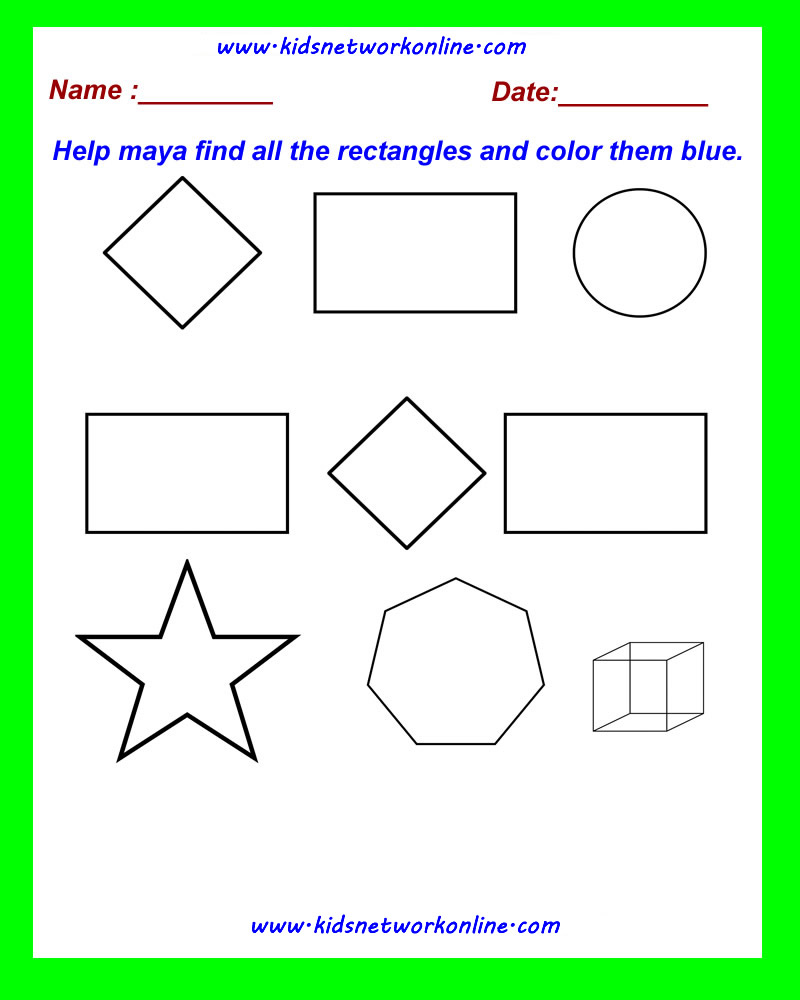 shape coloring worksheets for kids