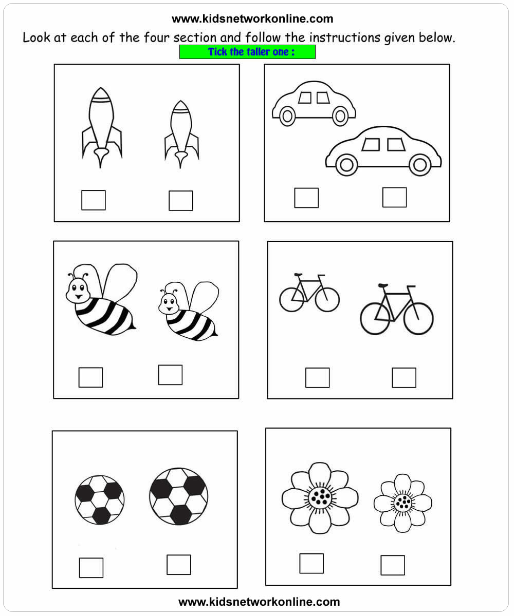 👉 Shorter or Taller Worksheets - KS1 Maths (teacher made)