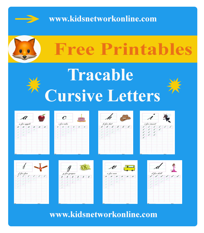 Traceable Cursive letters worksheets